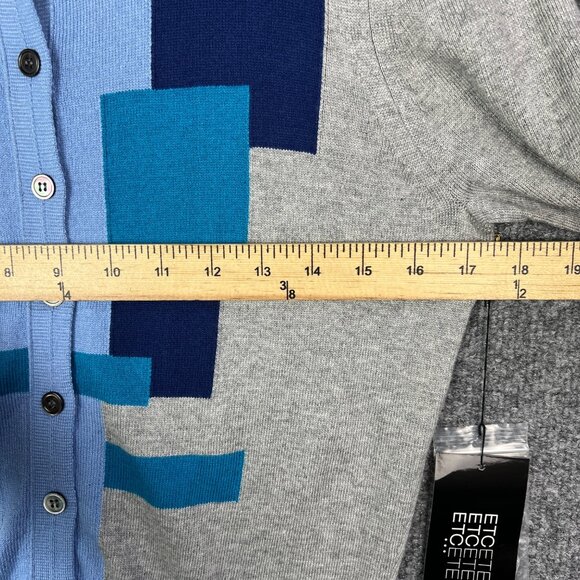 $225 Etcetera Womens Button up Cardigan Geometric Sweater Long Sleeve SZ M - Picture 3 of 7